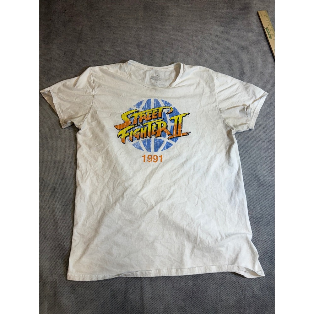 Street Fighter II Capcom Changes Graphic Tee White Mens Large 1991 Tokyo Japan